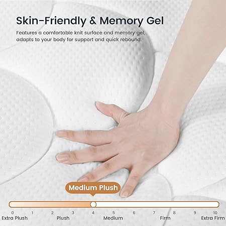 Mattress, Gel Memory Foam Hybrid Mattress in a Box, Full Size Bed for Pressure and Pain Relief, Medium Plush, Individual Pocketed Coils