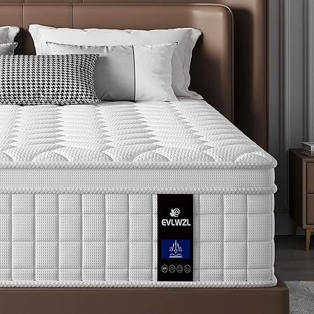 Mattress, Queen in a Box, Hybrid Memory Foam, Individual Pocketed Coils, Provides Support and Improves Sleep, Medium Firmness
